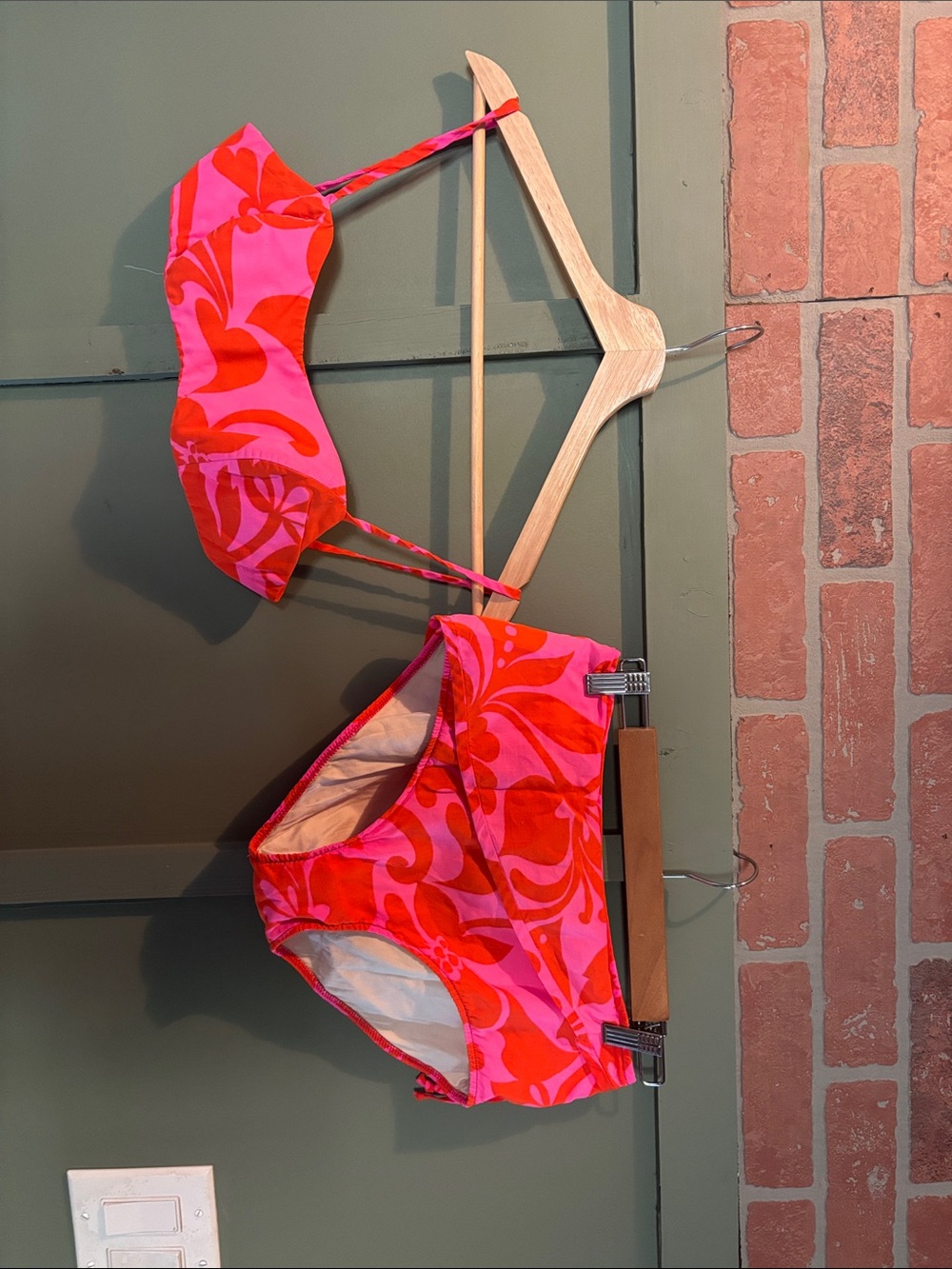 Vintage Pink and Red Women's Bikini Set